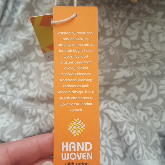 C&C California Rattan Woven Buckle Studded Handbag - Picture 6 of 6